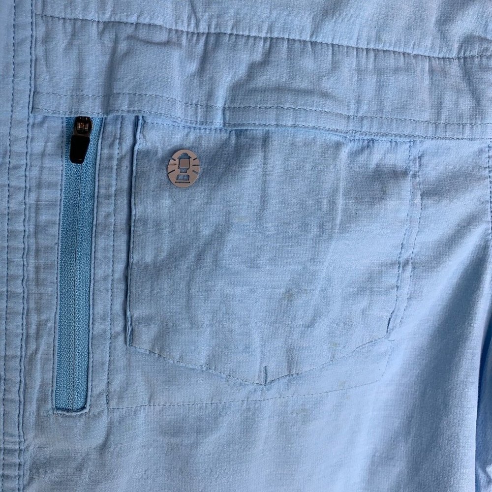 Coleman Outdoor Co. Camping Shirt Mens L Blue Button Down Vented Hiking Fishing - Picture 4 of 13